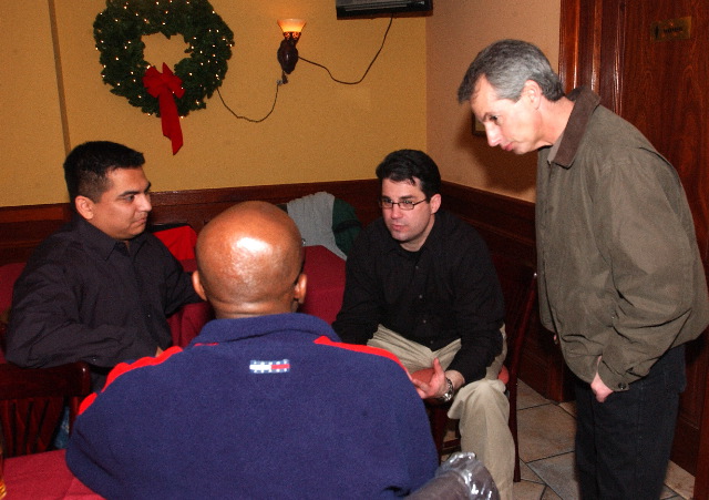 From left: Jesse Sanchez, Justice Hill, Dinn Mann and Ken Gurnick